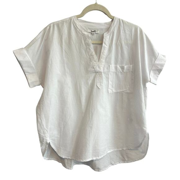 NWT Madewell Lakeline Popover Shirttail Top In White Size XS - Picture 4 of 7